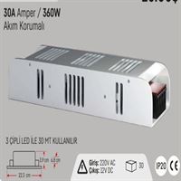 30A.360W.SLİM KASA İÇ MEKAN LED TRAFOSU 12V. 1